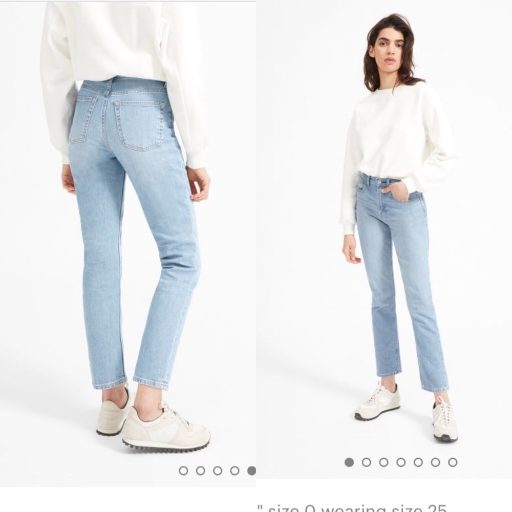 Everlane Cheeky High Rise Straight Jean 25 ankle